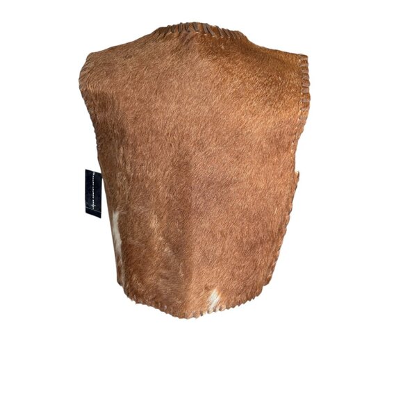 Ralph Lauren Sport vintage leather vest with a natural hair on cowhide size M - Picture 4 of 12